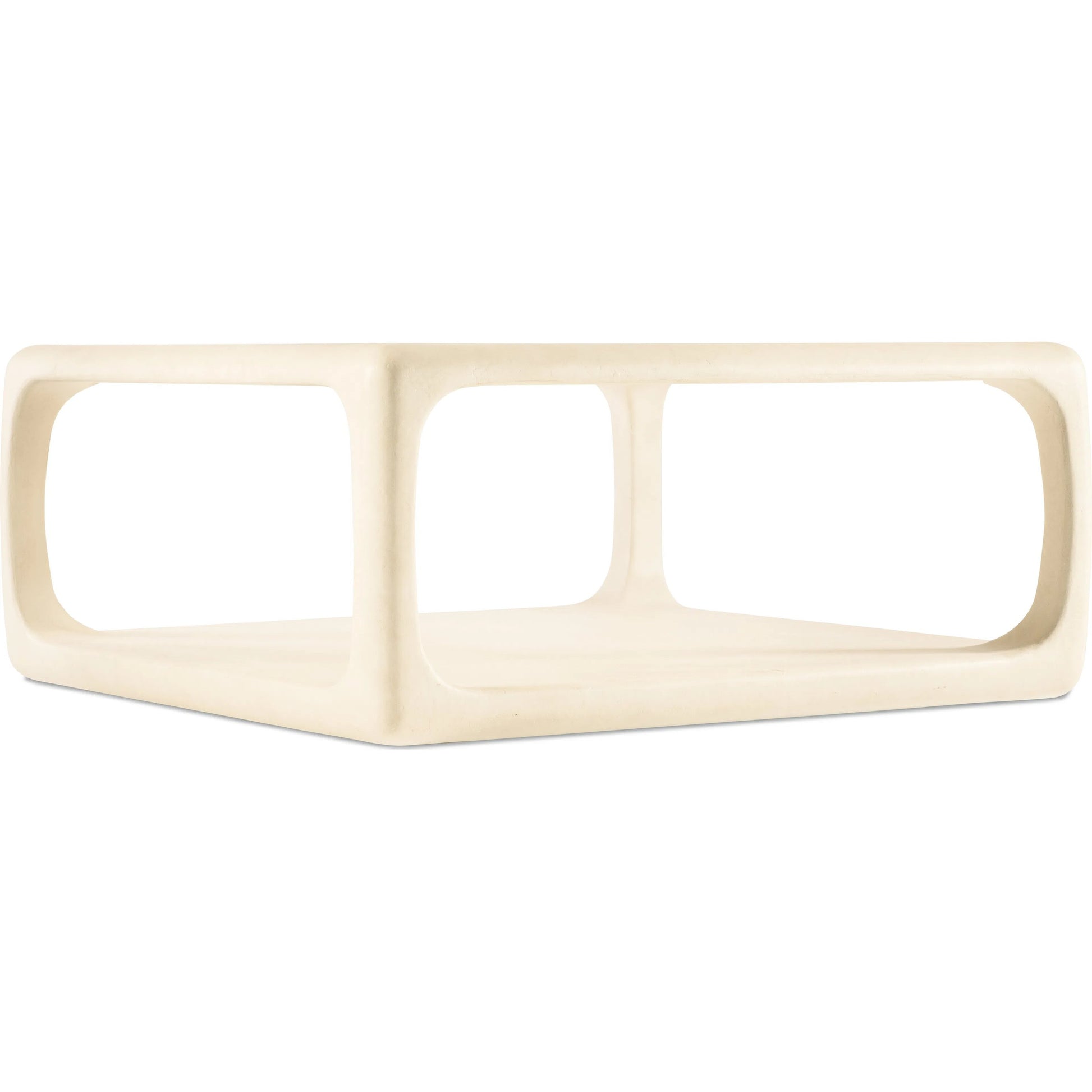 Westwood Square Cocktail Table by Hooker Furniture in white plaster. Made from wood veneers in a transitional style.