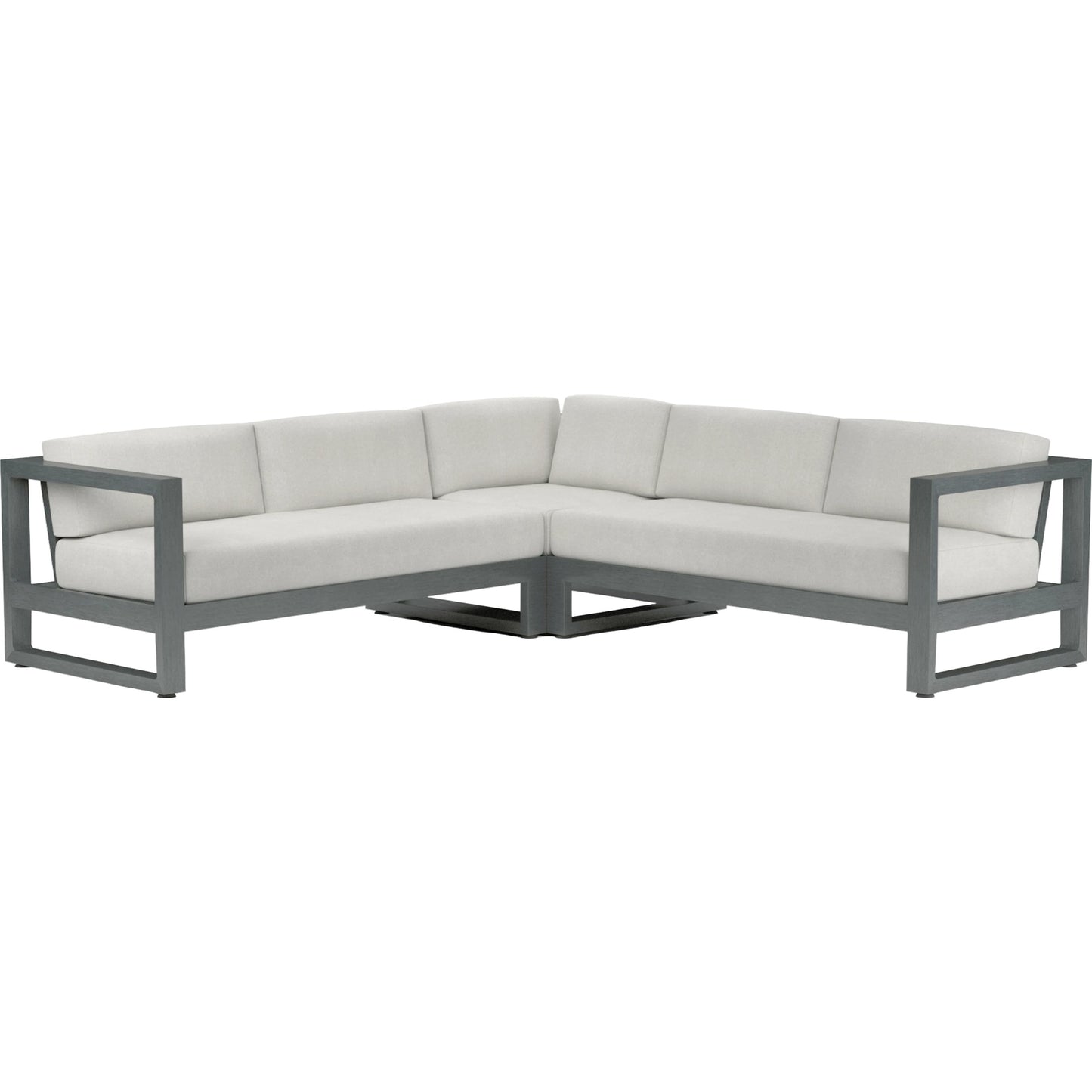 001 SI-2166990 | Primary Silo | Redondo Outdoor Sectional by Sunset West in slate. Made from aluminum in a modern style.