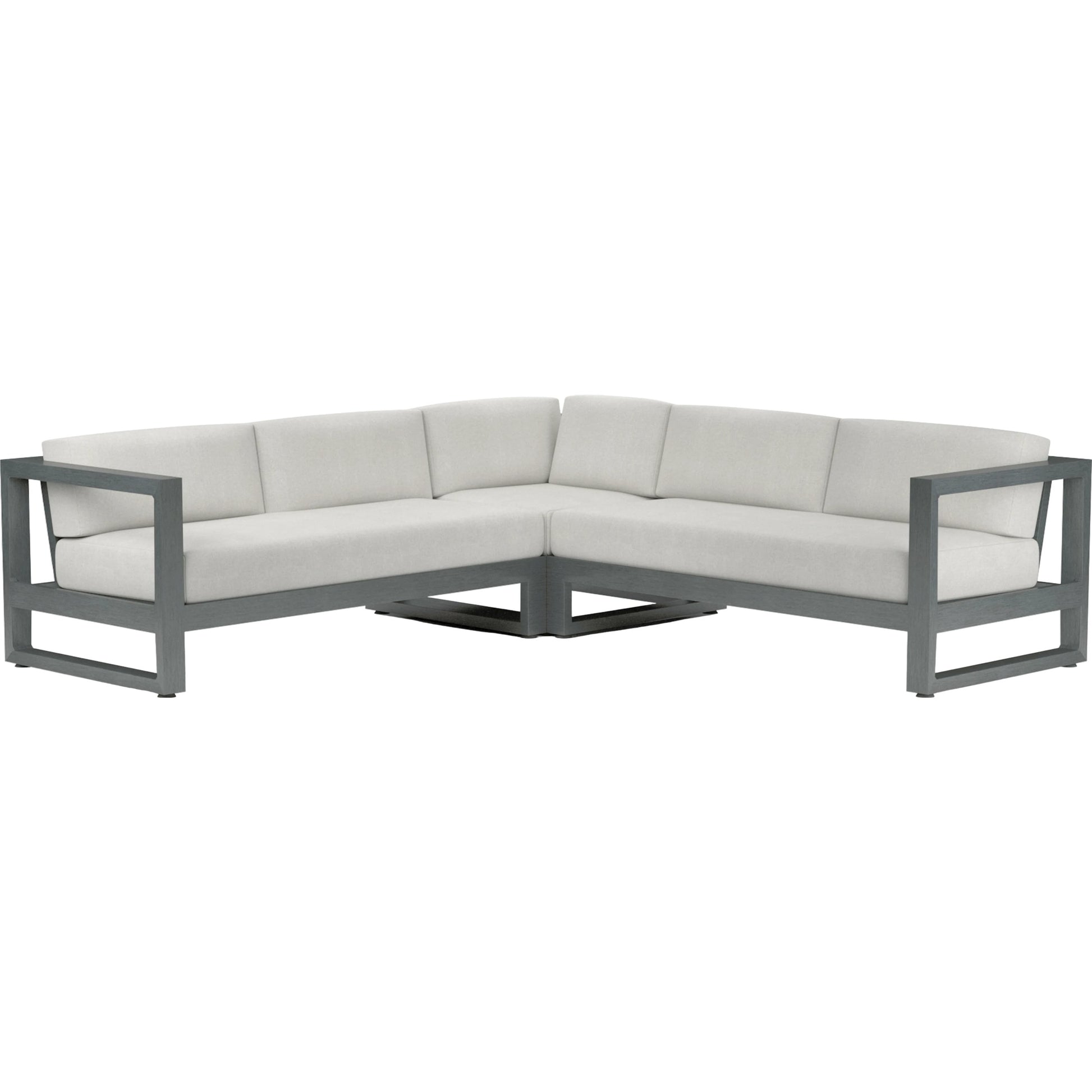 Redondo Outdoor Sectional by Sunset West in slate. Made from aluminum in a modern style.