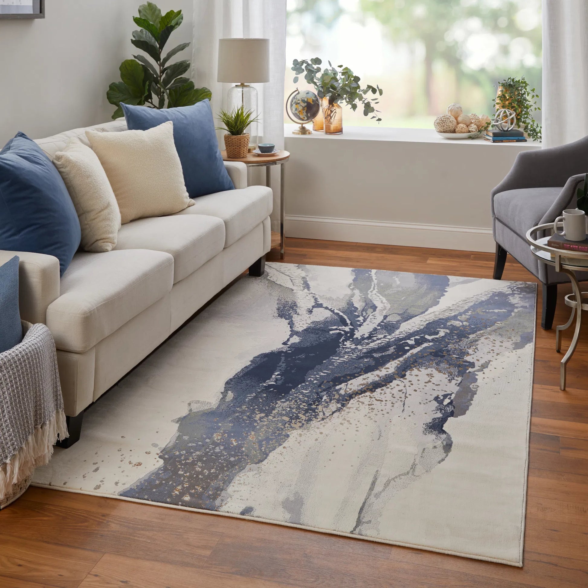 Mandana CME39M0F Rug by Feizy in ivory, blue. Made from polyester, polypropylene in a unique style.