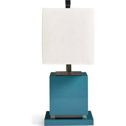 Sapphire Horizontal Table Lamp by Jonathan Charles in azure blue straw. Made from main straw in a unique style.