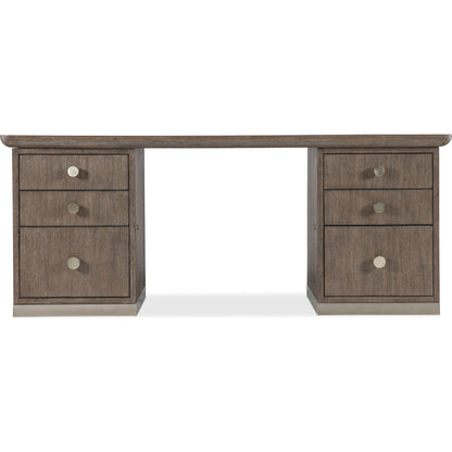 Modern Mood Executive Desk by Hooker Furniture. Made from oak veneers, metal in a modern style.