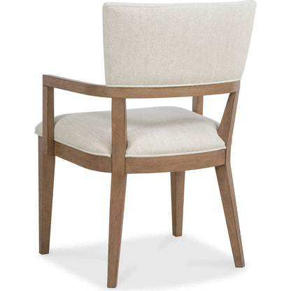 Sonnet Upholstered Dining Chair by Hooker Furniture in beige and wren. Made from 92% polyester, 8% linen in a transitional style.