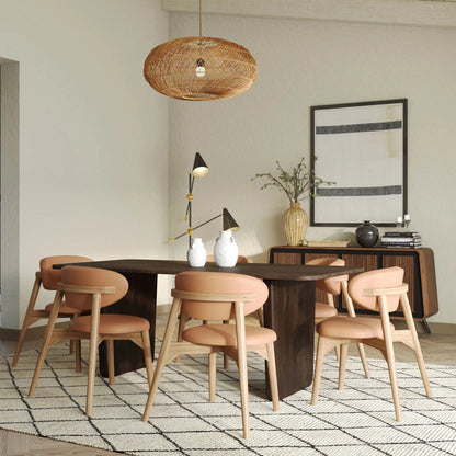 Galaxy Dining Table by LH Imports in brown. Made from mango in a unique style.