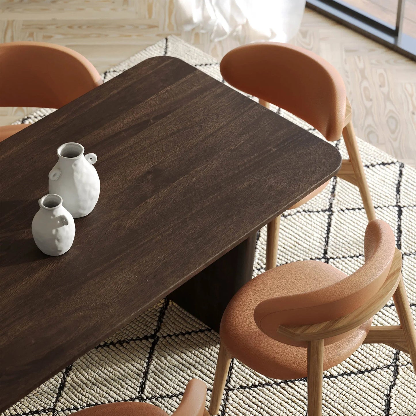 012 SI-2527523 | Lifestyle | Galaxy Dining Table by LH Imports in brown. Made from mango in a unique style.