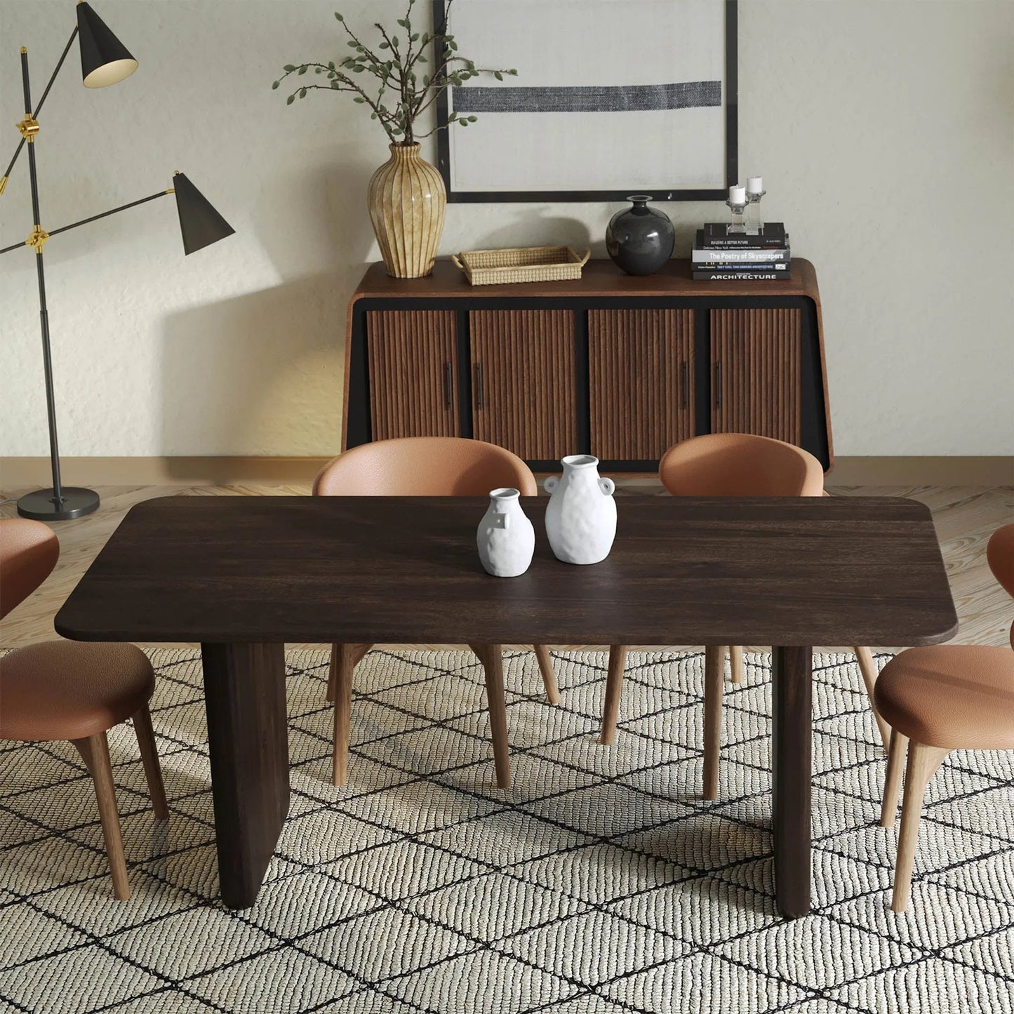 004 SI-2527523 | Lifestyle | Galaxy Dining Table by LH Imports in brown. Made from mango in a unique style.