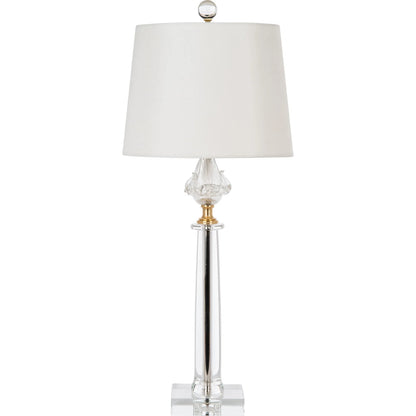 Crystal Flower Lamp by Bradburn Home in clear, antique gold. Made from glass, crystal in a modern style.