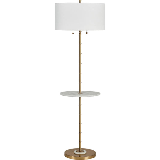 Athena Tabled Floor Lamp by Bradburn Home. Made from brass in a unique style.