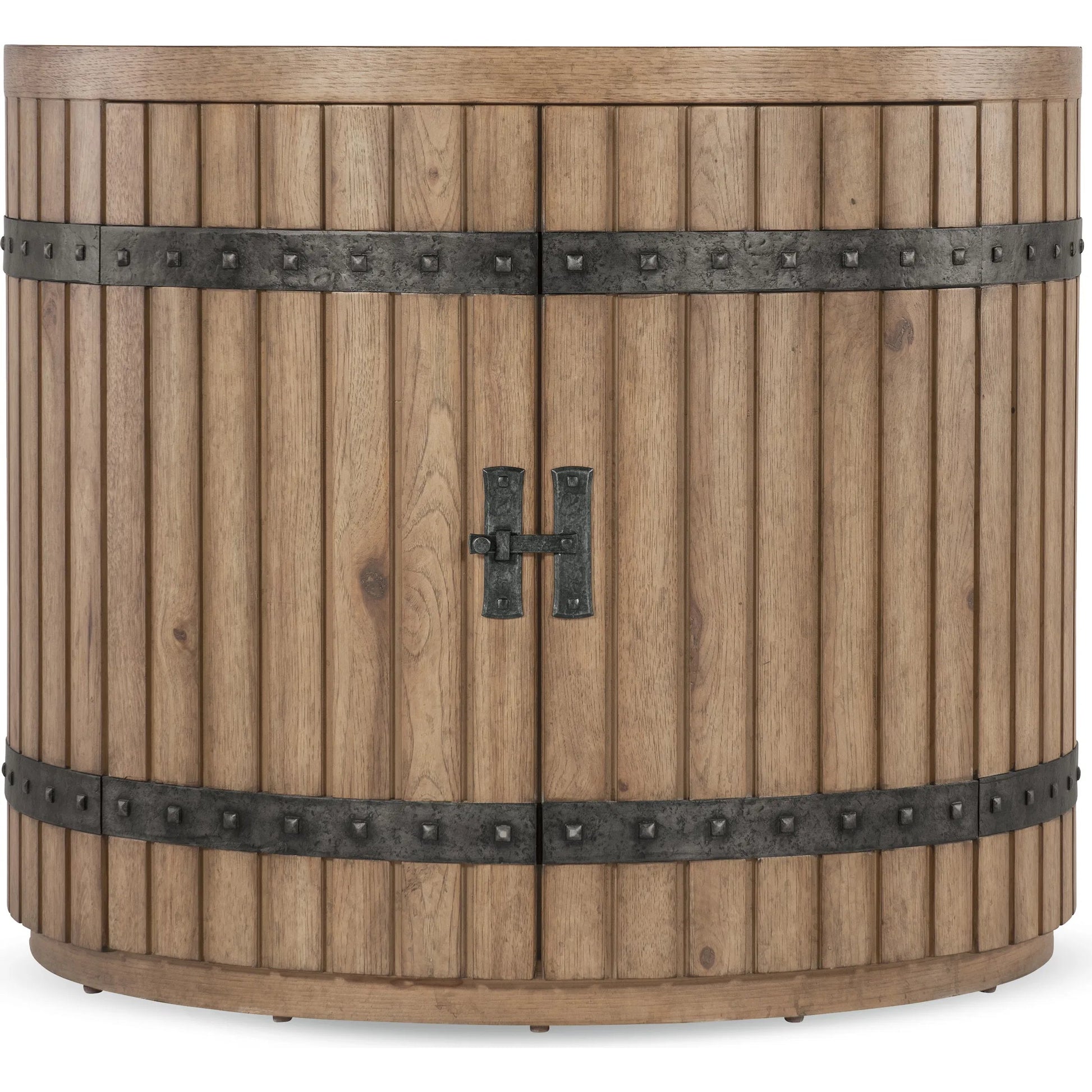 Vineyard Row Demilune Nightstand by Hooker Furniture in light wood and sonoma. Made from unique in a transitional style.