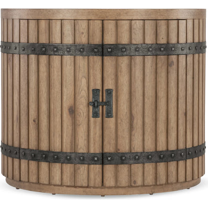 Vineyard Row Demilune Nightstand by Hooker Furniture in light wood and sonoma. Made from unique in a transitional style.