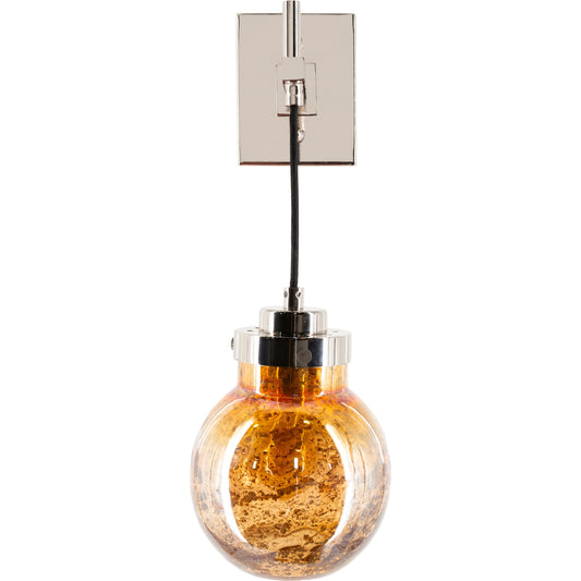 Graysen Wall Sconce - 25318 by Surya in amber, metallic nickel and tinted polished. Made from glass, metal in a traditional style.