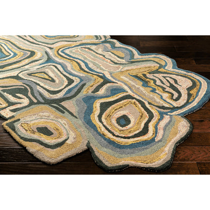 Gypsy GYP-201 Rug by Surya in oatmeal, light gray, cream, rose, medium gray, dark blue. Made from 100% wool in a unique style.