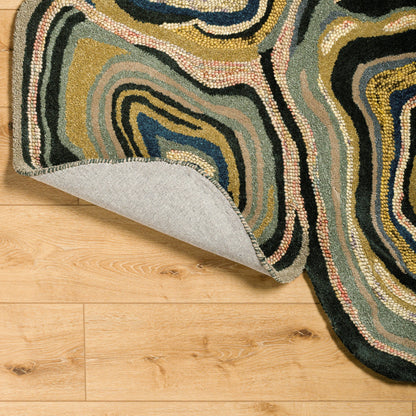 Gypsy GYP-201 Rug by Surya in oatmeal, light gray, cream, rose, medium gray, dark blue. Made from 100% wool in a unique style.