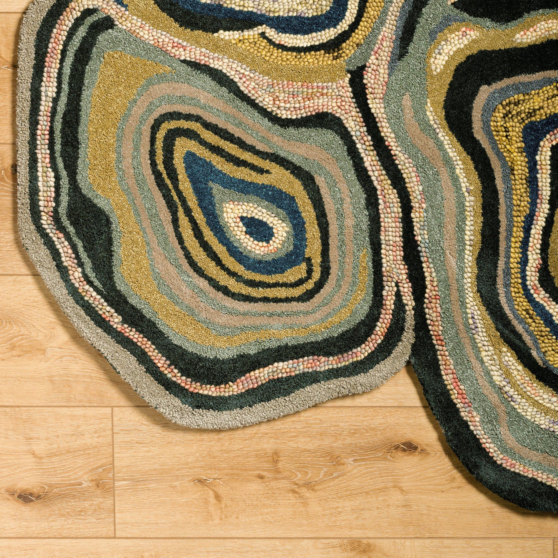 Gypsy GYP-201 Rug by Surya in oatmeal, light gray, cream, rose, medium gray, dark blue. Made from 100% wool in a unique style.