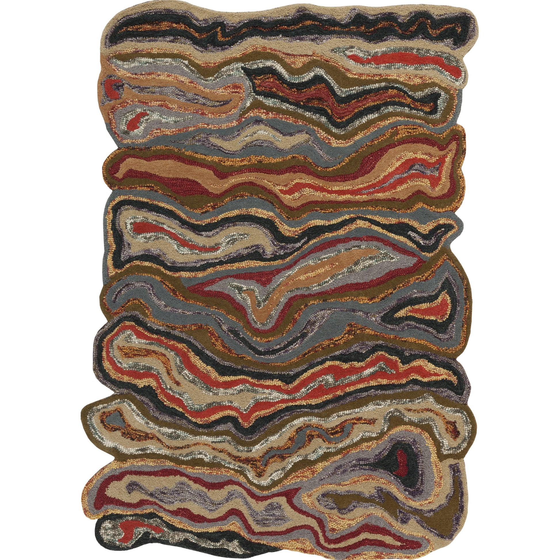 Gypsy GYP-202 Rug by Surya in burgandy, dark green, brown, charcoal, light beige, black. Made from 100% wool in a unique style.