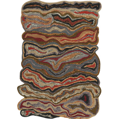 Gypsy GYP-202 Rug by Surya in burgandy, dark green, brown, charcoal, light beige, black. Made from 100% wool in a unique style.