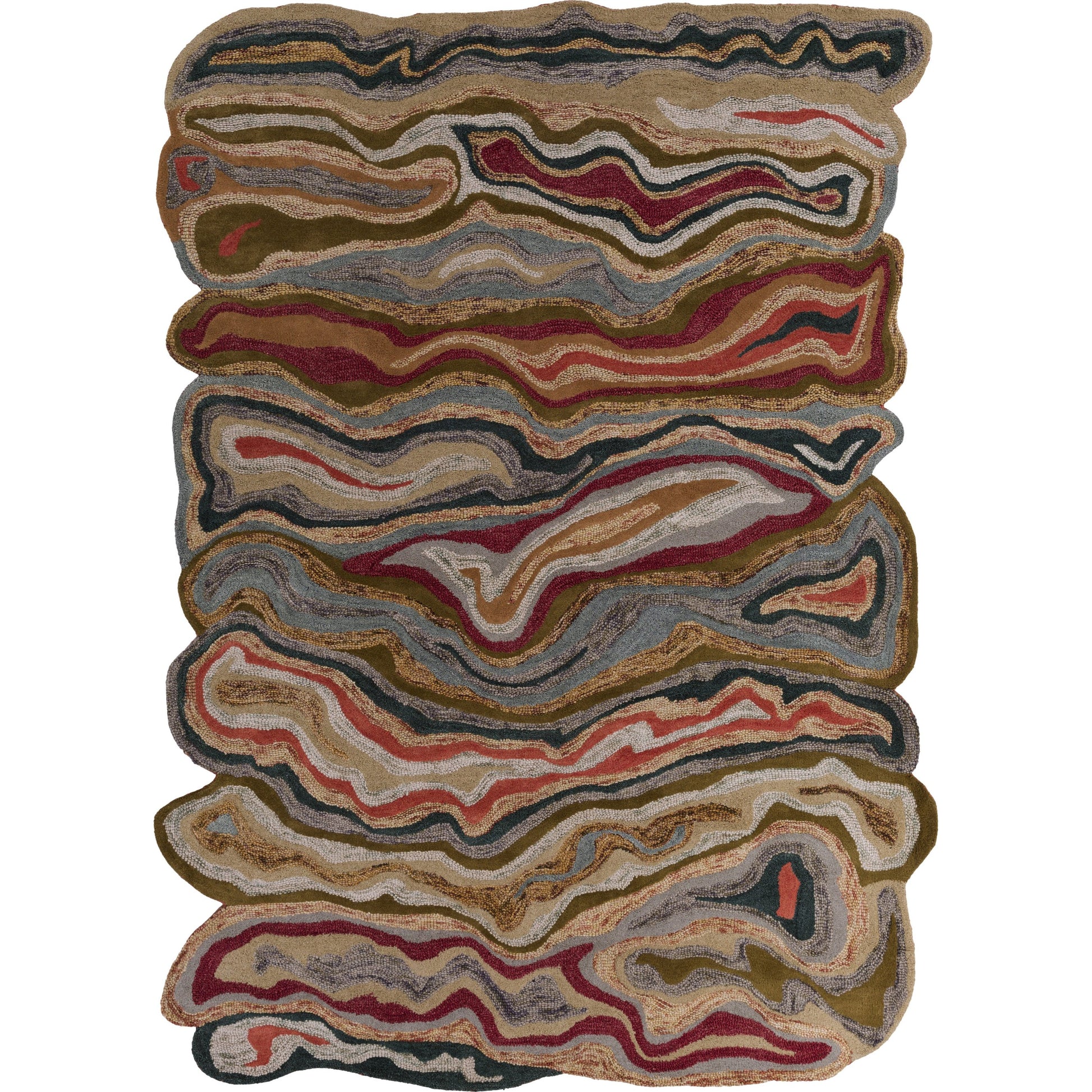 Gypsy GYP-202 Rug by Surya in burgandy, dark green, brown, charcoal, light beige, black. Made from 100% wool in a unique style.