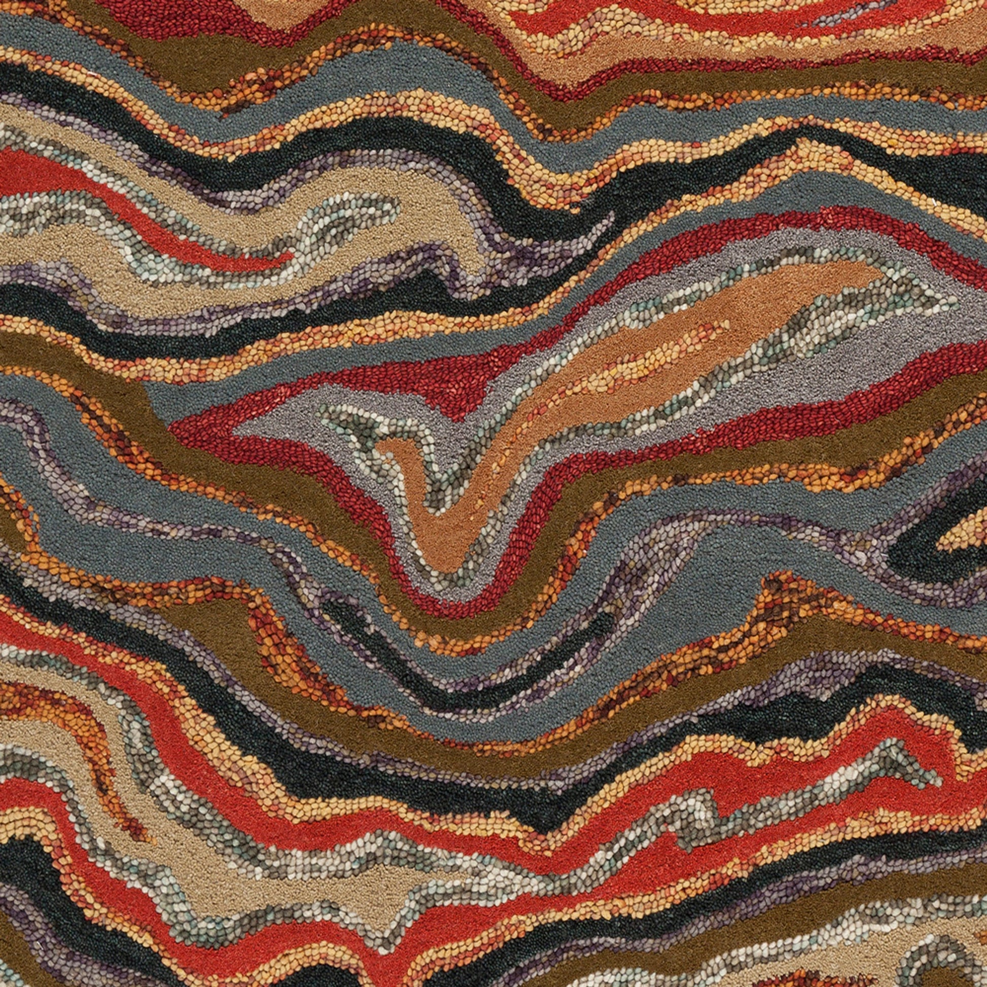 Gypsy GYP-202 Rug by Surya in burgandy, dark green, brown, charcoal, light beige, black. Made from 100% wool in a unique style.