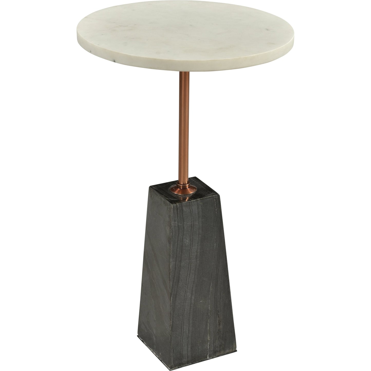 001 SI-2121904 | Primary Silo | Dawn Accent Table by Moe's Home Collection. Made from white marble top, dark grey marble base, brass finished iron post in a modern style.