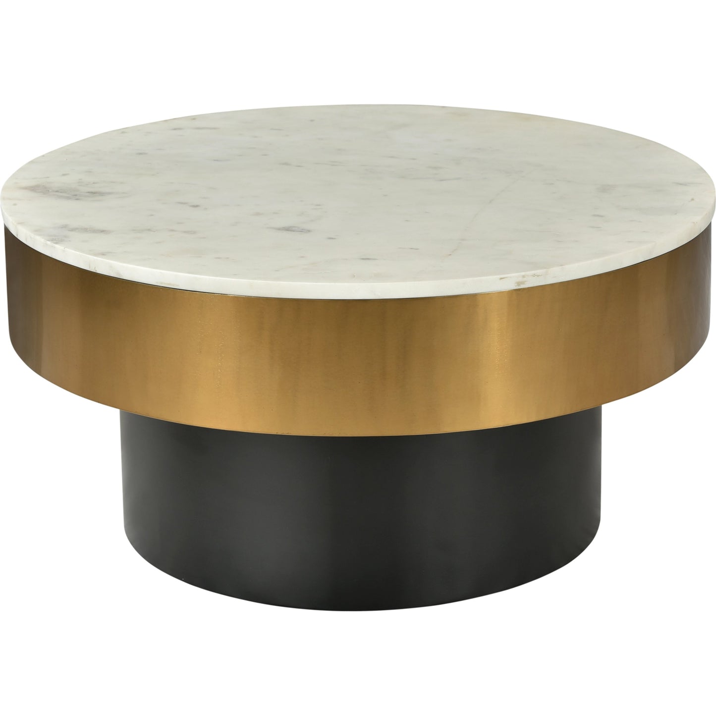 003 SI-2121900 | Additional Silo | Dado Table by Moe's Home Collection in white and brass, black. Made from marble top, iron base, brass rim in a modern style.