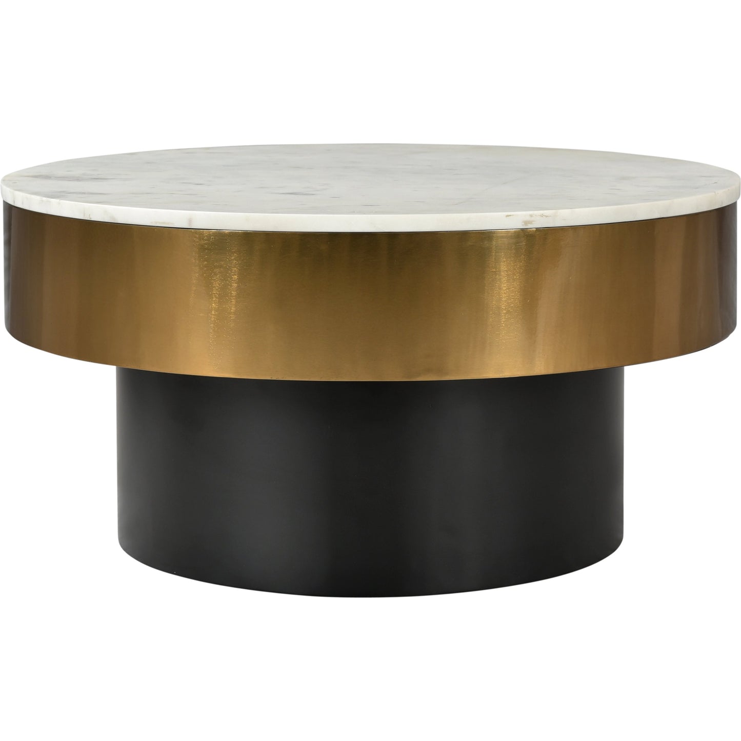 001 SI-2121900 | Primary Silo | Dado Table by Moe's Home Collection in white and brass, black. Made from marble top, iron base, brass rim in a modern style.