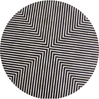 Chameau Side Table by Moe's Home Collection in white, black. Made from bone veneer in resin, mdf in a modern style.