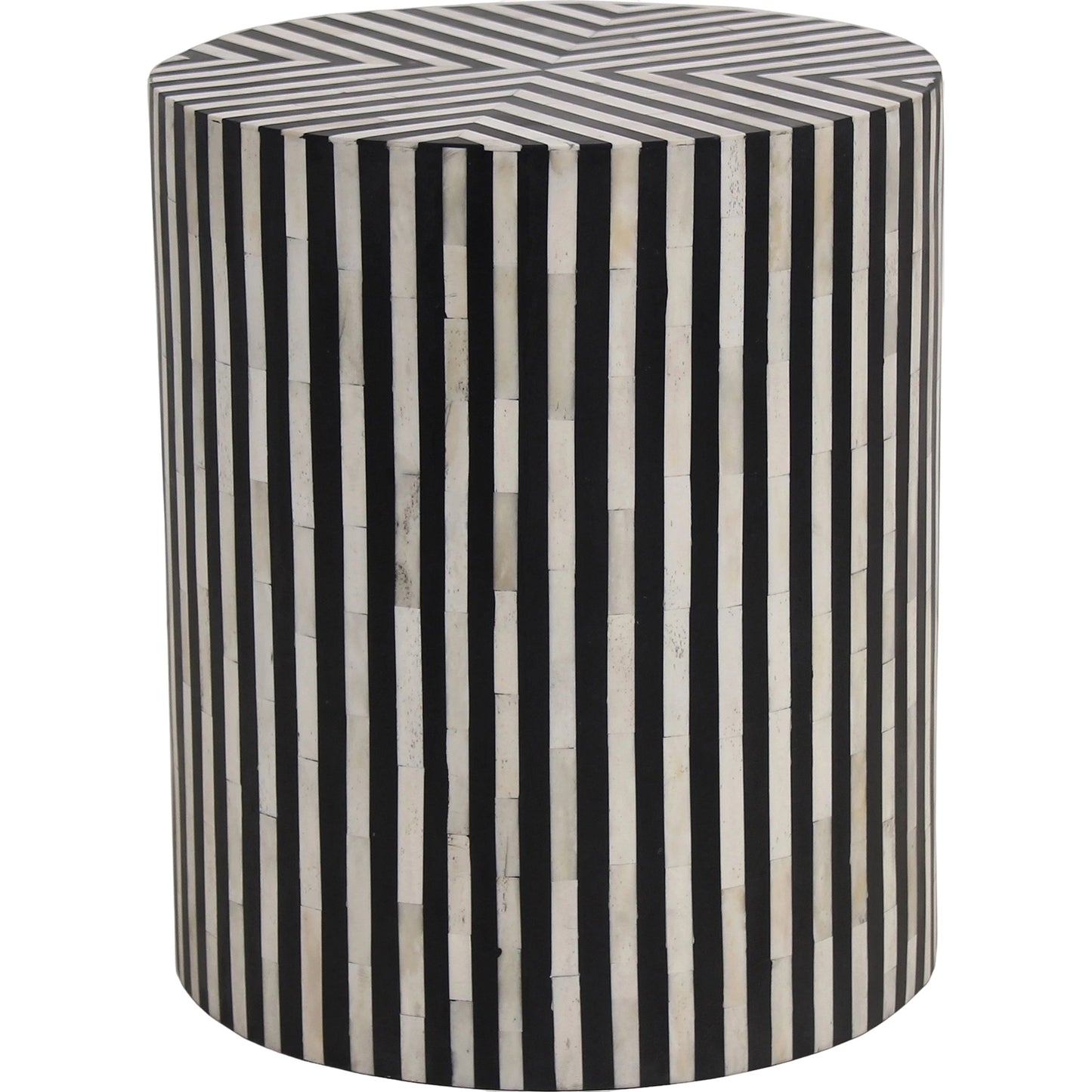 000 SI-1771645 | Additional Silo | Chameau Side Table by Moe's Home Collection in white, black. Made from bone veneer in resin, mdf in a modern style.