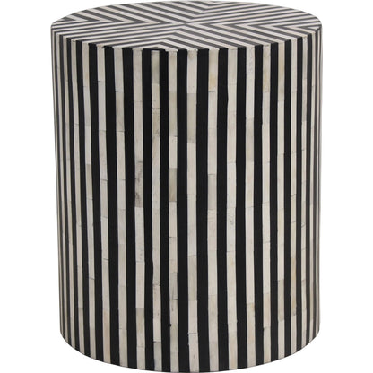 Chameau Side Table by Moe's Home Collection in white, black. Made from bone veneer in resin, mdf in a modern style.