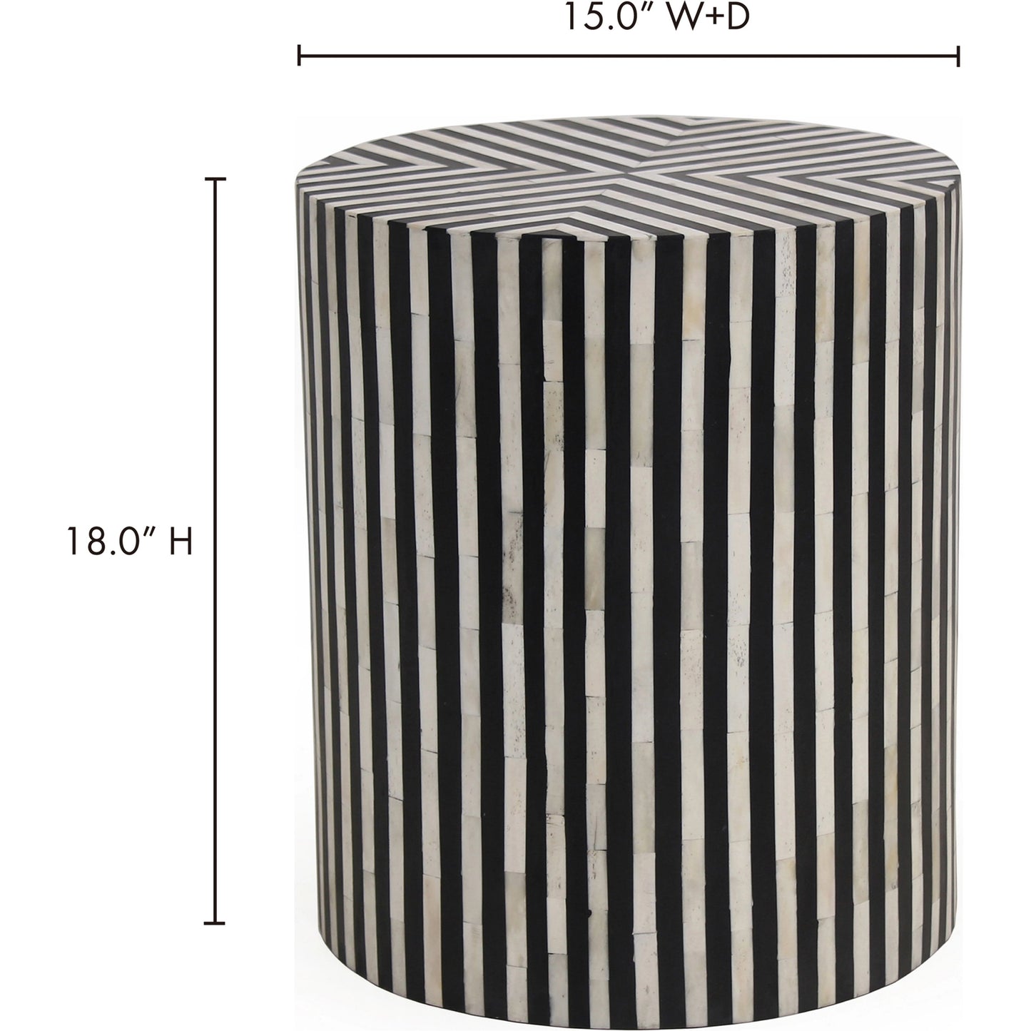 010 SI-1771645 | Additional Silo | Chameau Side Table by Moe's Home Collection in white, black. Made from bone veneer in resin, mdf in a modern style.
