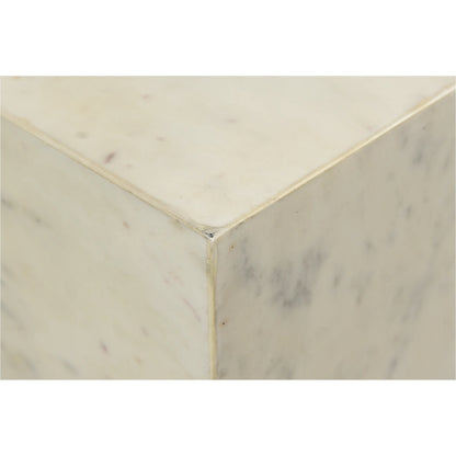 Nash Table by Moe's Home Collection in white. Made from kailashpri white marble in a transitional style.