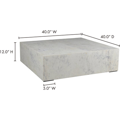 Nash Table by Moe's Home Collection in white. Made from kailashpri white marble in a transitional style.