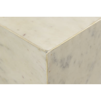 Nash Table by Moe's Home Collection in white. Made from kailashpri white marble in a transitional style.