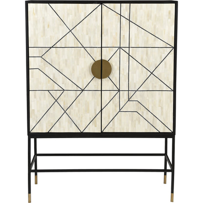 Shaws Cabinet by Moe's Home Collection. Made from solid mango cabinet, bone veneer, iron base, mdf in a modern style.