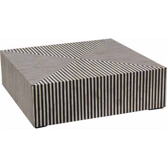 Terning Coffee Table by Moe's Home Collection in white, black. Made from bone veneer in resin, iron, mdf in a modern style.
