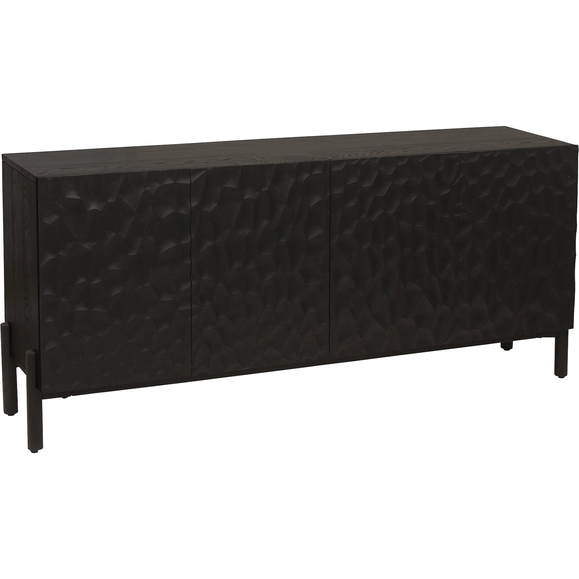 Misaki Sideboard by Moe's Home Collection in carbon. Made from solid oak legs, mdf in a modern style.