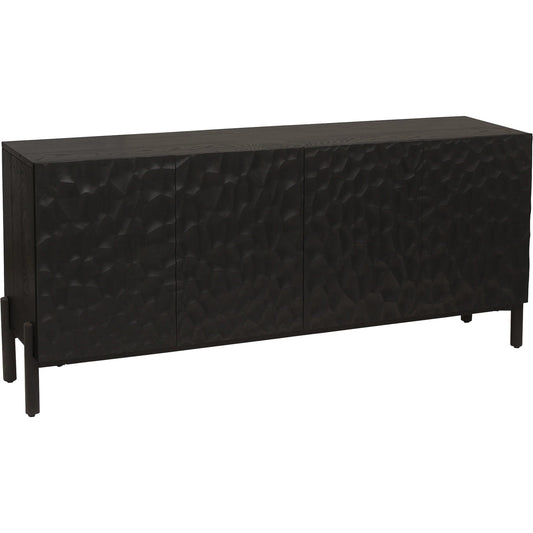 Misaki Sideboard by Moe's Home Collection in carbon. Made from solid oak legs, mdf in a unique style.