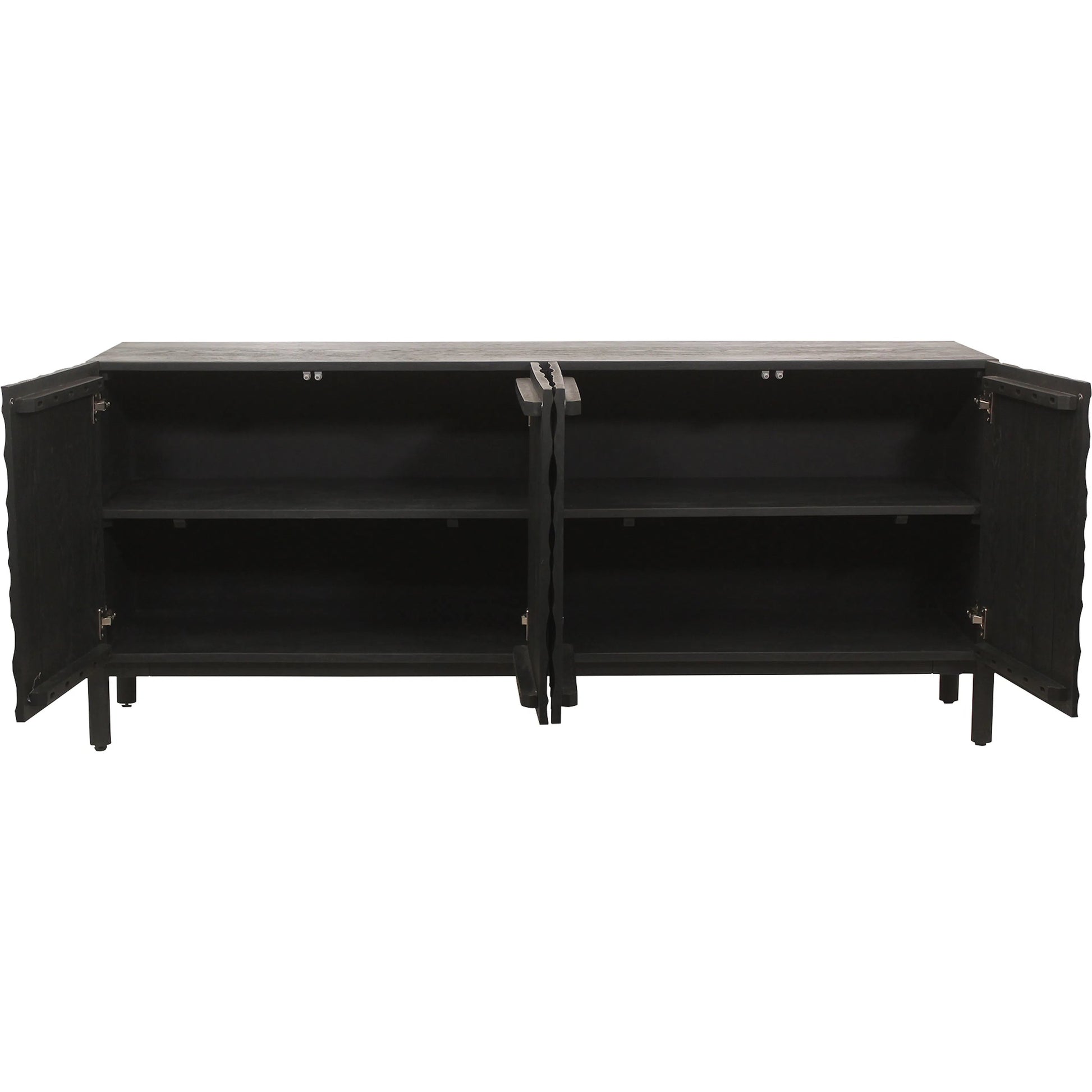 Misaki Sideboard by Moe's Home Collection in carbon. Made from solid oak legs, mdf in a modern style.