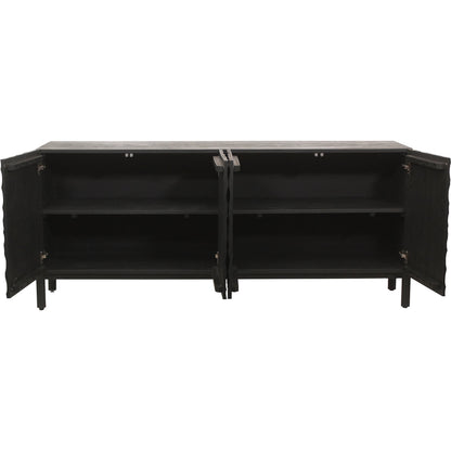 Misaki Sideboard by Moe's Home Collection in carbon. Made from solid oak legs, mdf in a modern style.