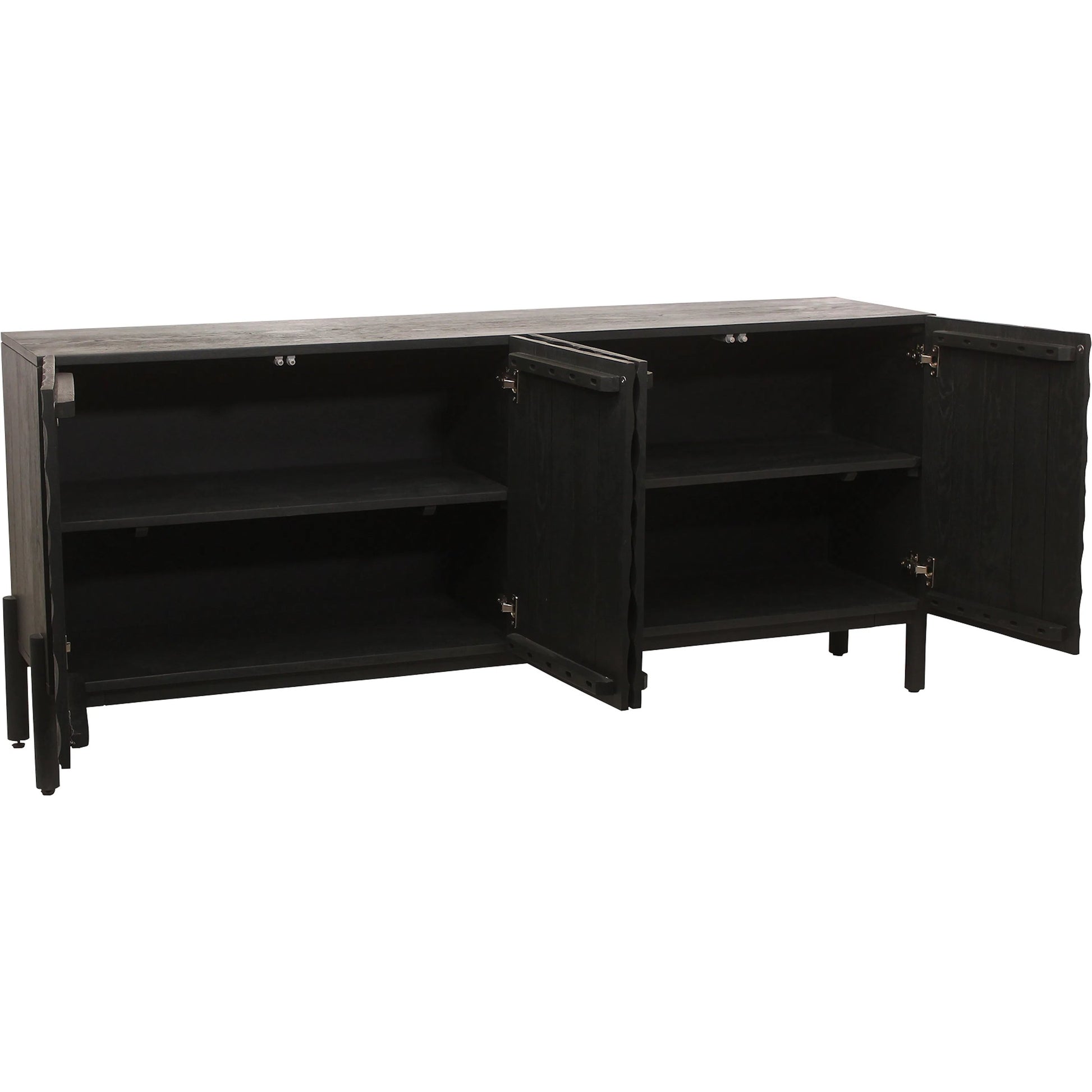 Misaki Sideboard by Moe's Home Collection in carbon. Made from solid oak legs, mdf in a modern style.
