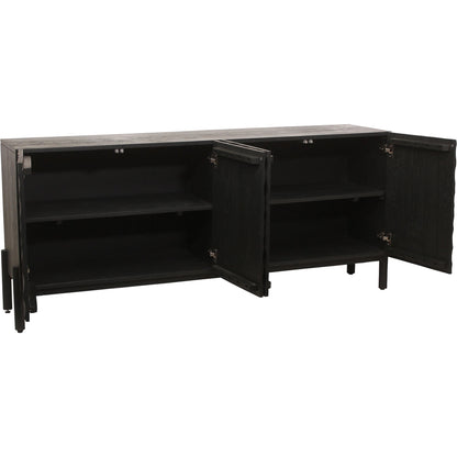 Misaki Sideboard by Moe's Home Collection in carbon. Made from solid oak legs, mdf in a modern style.