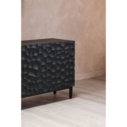 Misaki Sideboard by Moe's Home Collection in carbon. Made from solid oak legs, mdf in a unique style.