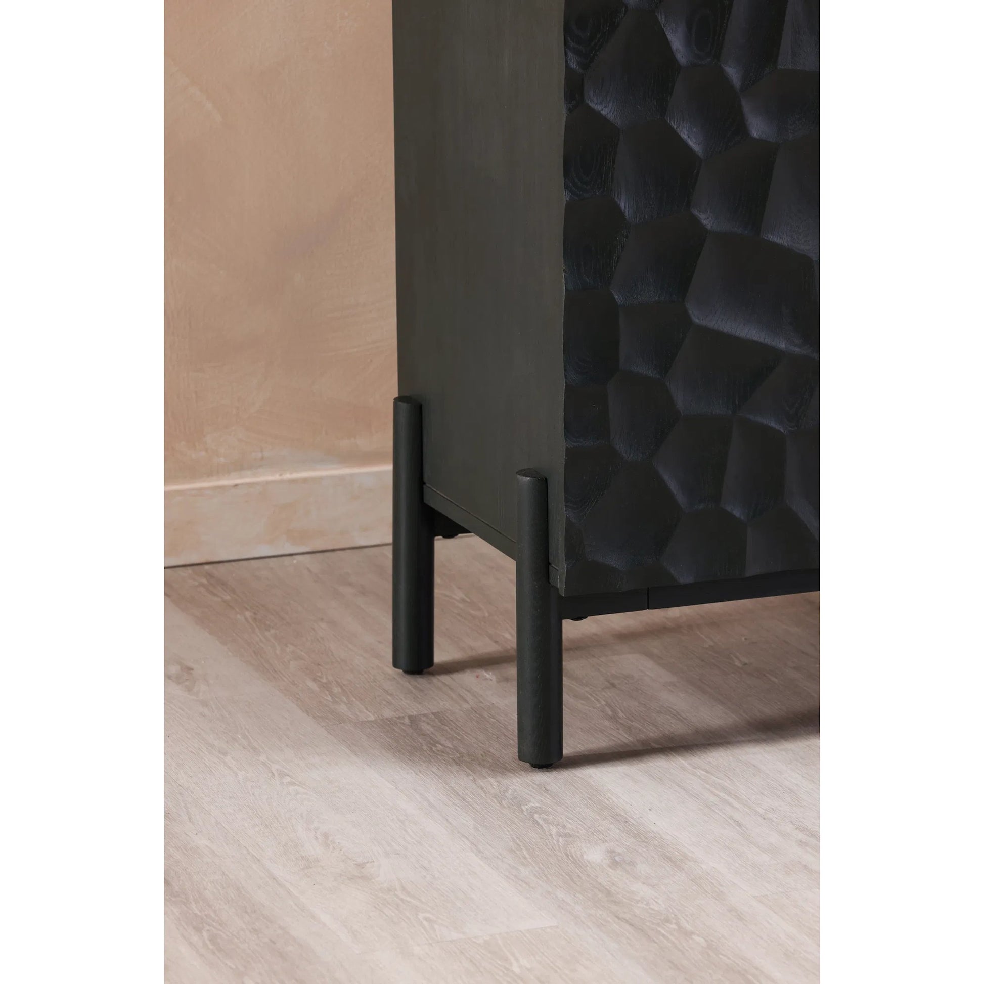Misaki Sideboard by Moe's Home Collection in carbon. Made from solid oak legs, mdf in a modern style.