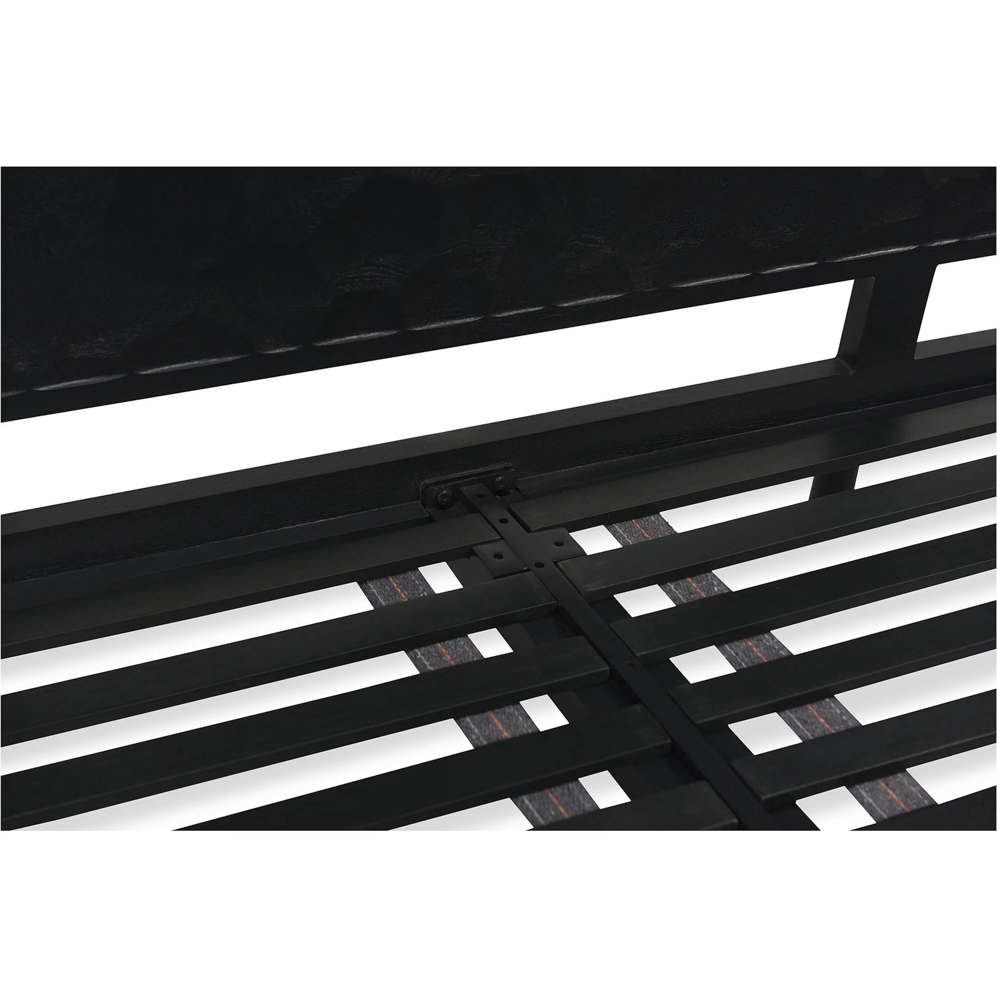Misaki Bed by Moe's Home Collection in black. Made from solid oak, acacia wood slats in a modern style.