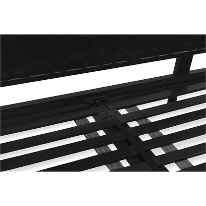 Misaki Bed by Moe's Home Collection in black. Made from solid oak, acacia wood slats in a modern style.