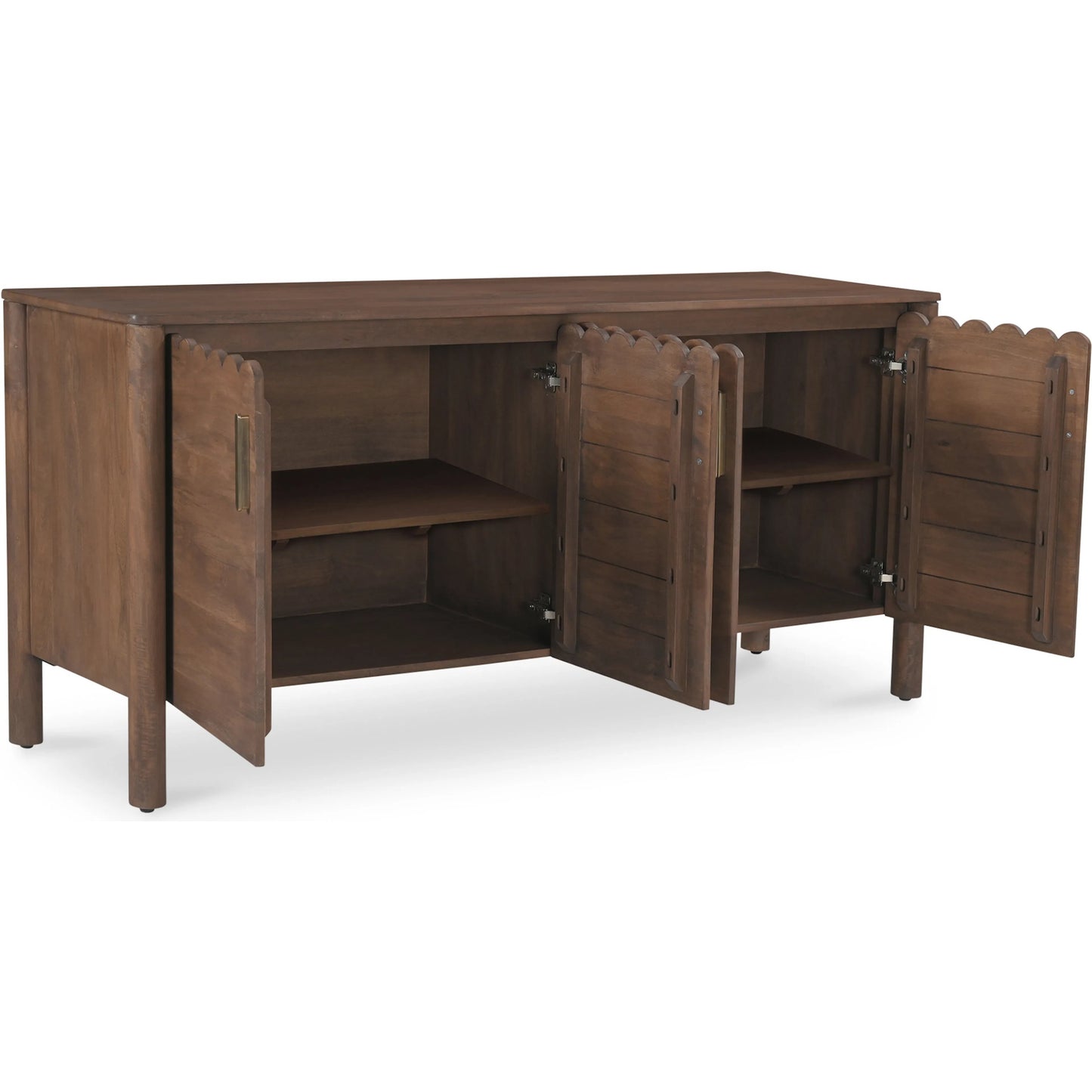006 SI-2254070 | Additional Silo | Wiley 4 Door Sideboard by Moe's Home Collection in vintage brown. Made from mango wood, mango wood veneer over mdf back, drawer bottom in a traditional style.
