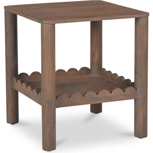 Wiley Side Table by Moe's Home Collection in vintage brown. Made from mango wood in a unique style.
