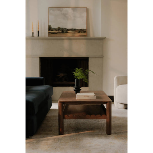 Wiley Coffee Table by Moe's Home Collection in vintage brown. Made from mango wood in a unique style.