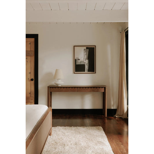 Wiley Console Table by Moe's Home Collection in vintage brown. Made from mango wood, mango wood veneer over mdf back, drawer bottom in a unique style.
