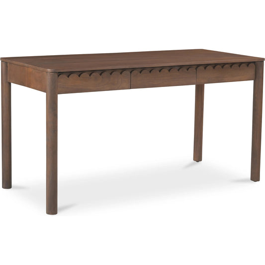 Wiley Desk by Moe's Home Collection in vintage brown. Made from mango wood, mango wood veneer over mdf back, drawer bottom in a unique style.