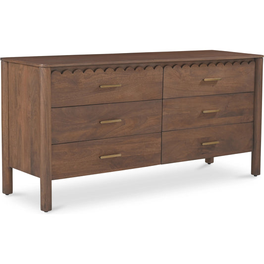 Wiley Dresser by Moe's Home Collection in vintage brown. Made from mango wood, mango wood veneer over mdf back, drawer bottom in a unique style.